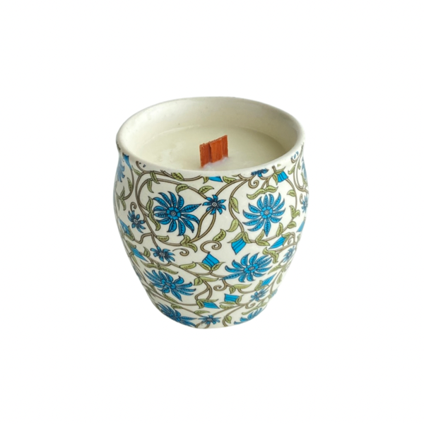 Kulhad Candle - Full Bloom Blue