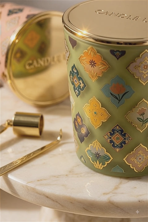 Candle Ups new Dewlit Garden Candle and Spiceroute sunrise candle. Candle Lid opening and lighting these beauties scented with Basil and Coriander 
|  Passionfruit and Cinnamon